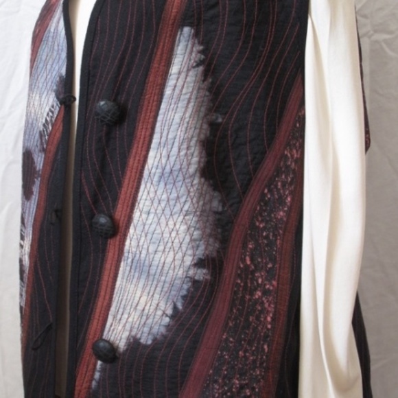 UNIQUE, REVERSIBLE HAND MADE, HAND DYED VEST - Picture 6 of 8